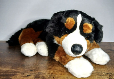 tto Teddy Hermann Bernese Mountain dog plush 17'' laying stuffed puppy realistic
