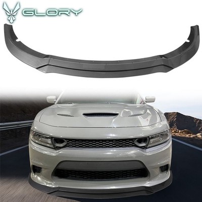 Fits 15-23 Charger SRT V7 C Style Front Bumper Lip Carbon Fiber Print 4PCS ABS