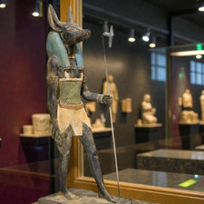 Rare Egyptian Antiques Of Authentic Standing Statue Egyptian Anubis God Of Death