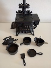 CRESCENT Vintage Mini Queen 12 Cast Iron Wood Stove  Pots  Pans Made USA 
