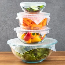 Core Home White Silicone BPA Free Square Food Wrap 9.45 L x 0.79 H x 4.53 W in.