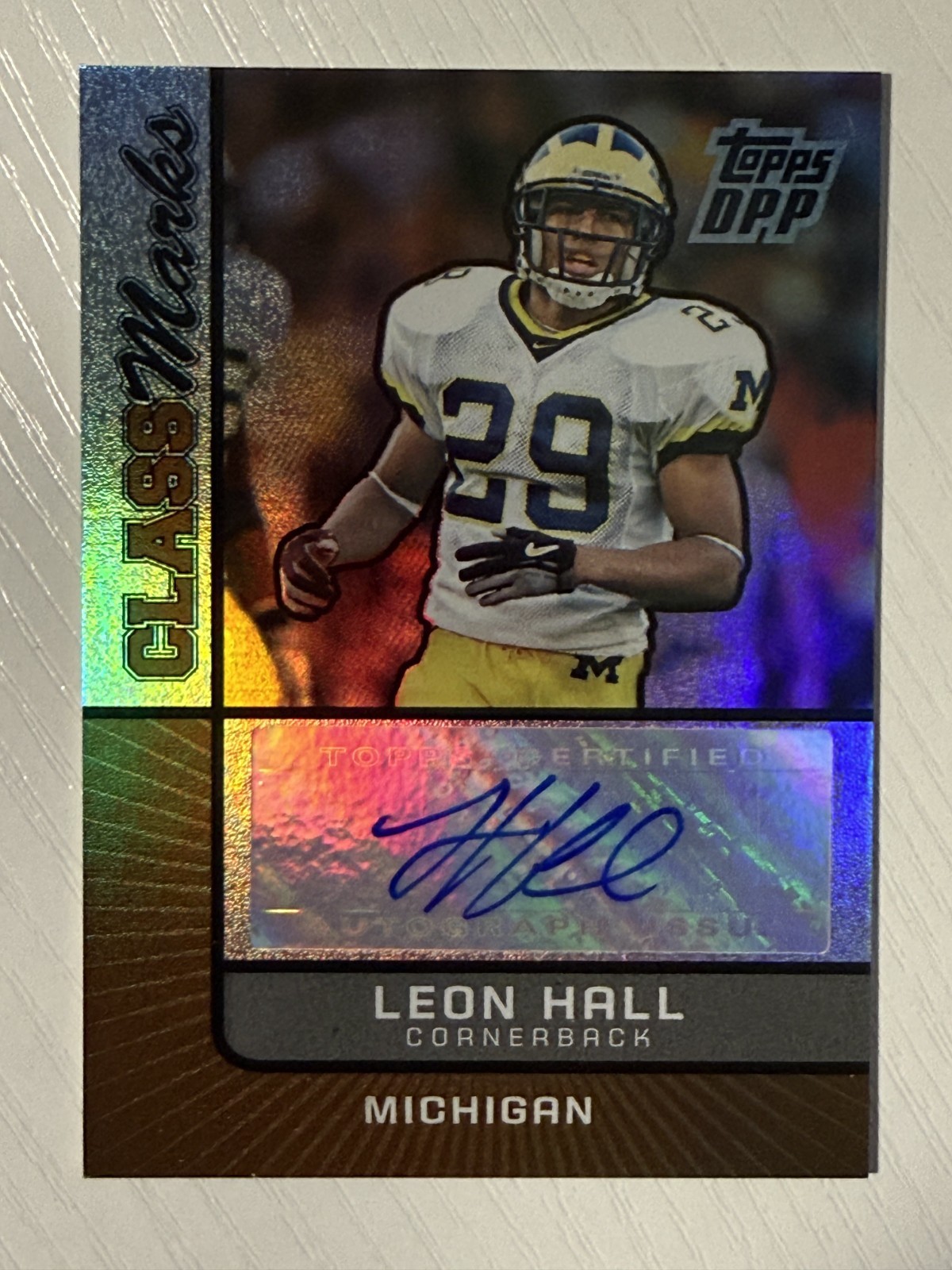 Leon Hall 2007 Topps Draft Picks & Prospects Class Marks Auto Holofoil 07/10
