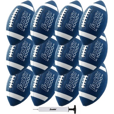Football Junior Size Grip Rite Youth 10 Long 6 Wide Blue White 12 Pack Franklin