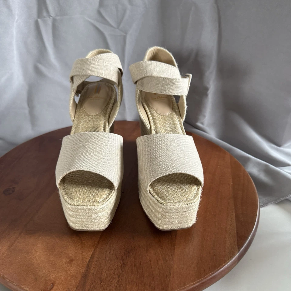 Sam Edelman Vada Alpargata Cuña Lino Natural Mujer Tallas 11/NUEVA con Caja Foto 4 de 4