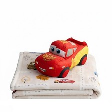 Disney Cars Lightning McQueen Plush Toy and Soft Fleece Character Blanket Set