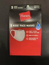Hanes Cool Comfort Wicking Cotton Masks - Black 5 Pack