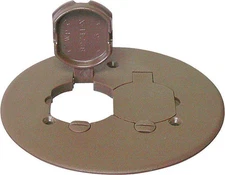 Cantex 5133678U Bronze PVC Round 2-Gang Duplex Floor Box Cover 5.5 W in.