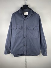 MHL Margaret Howell Mens Cotton Navy Blue Button Overshirt Jacket Size M