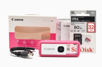 BOX] Canon iNSPiC REC FV-100 Pink Asobi Digital Camera w/ 32GB SD