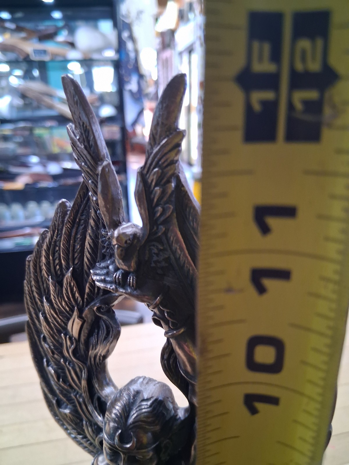 Morrigan Bronze Resin Statue – Celtic Goddess of War and Fate, 11" Winged Figure