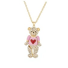 Valentines Day Cute Bear Gold Plated Pendant Necklace Gifts for Bear Necklace