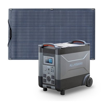 ALLPOWERS 3456Wh 4000W Portable Home Battery Power Station & 100W Solar Panel
