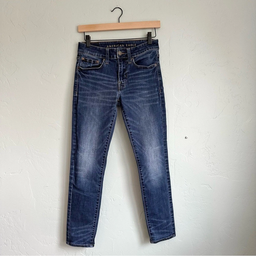 Jean Droit American Eagle Outfitters - Femme, Taille 2, Bootcut, Foncé, Stretch