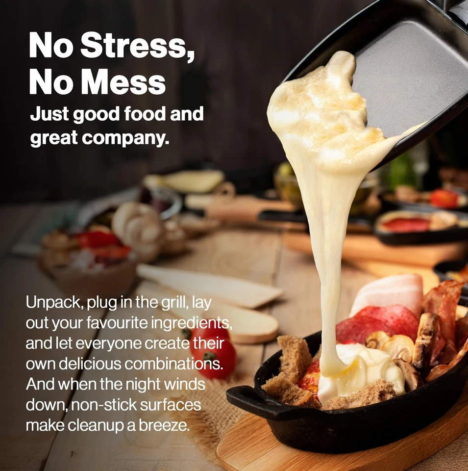 Swissmar Geneva Raclette Grill with Reversible Cast Aluminum Grill Top - Perf... - Image 4 of 4