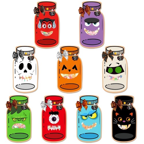9PCS Bottle Halloween Candy Bag Halloween Props Festival Children's Candy Jar