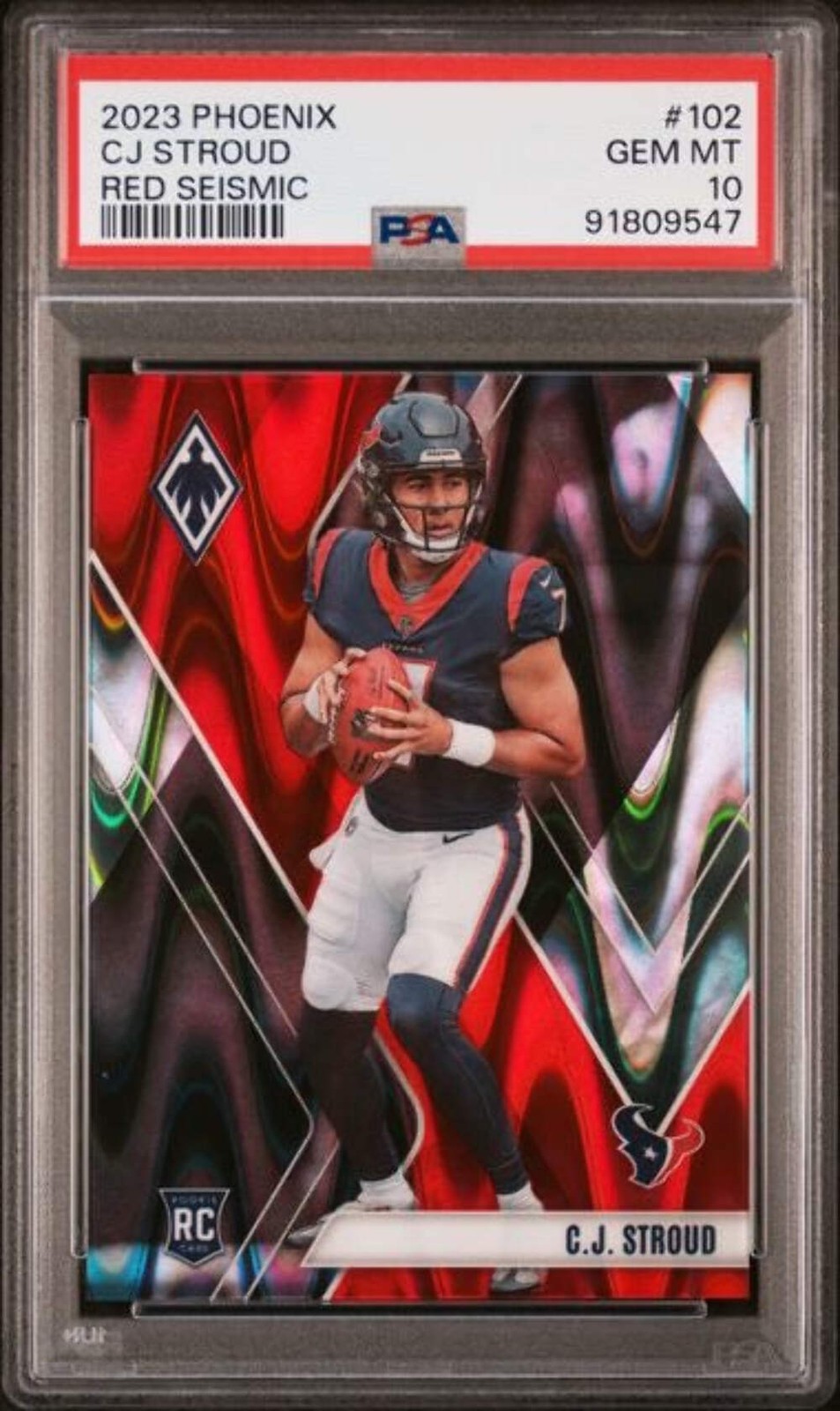 2023 Panini Phoenix #102 CJ Stroud Red Seismic Rookie RC /199 PSA 10