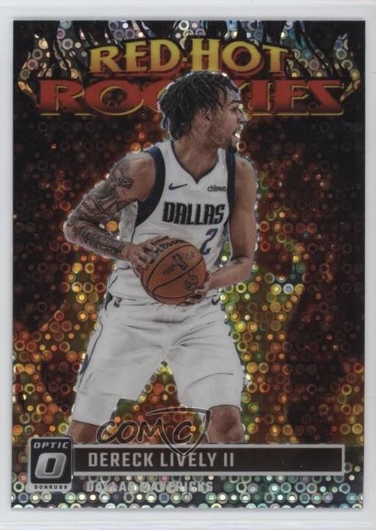 2023 Donruss Optic Red Hot Rookies Fast Break Holo Prizm Dereck Lively II RC ux8