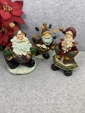 GREENBRIER INTERNATIONAL SET OF 3 SANTA CLAUSE FIGURINES