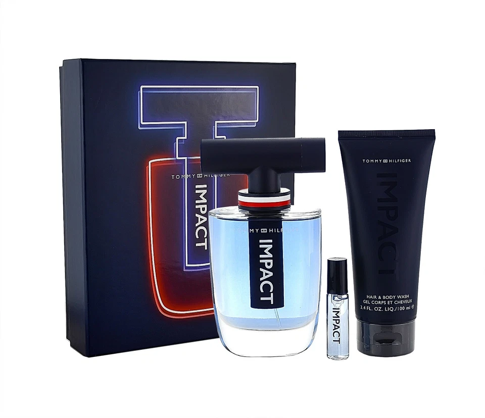 Tommy Hilfiger Impact 100 ml EDT y 4 ml EDT y 100 ml champú y gel de ducha