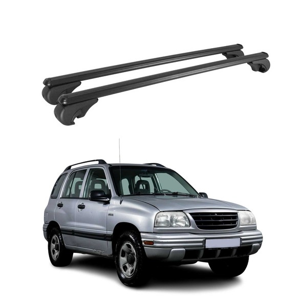 DachträGer GrundträGer FüR Suzuki Vitara II 1999-2005 TÜV Aluminium Schwarz 2Tlg-image