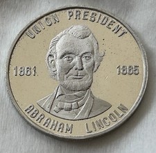 UNION PRESIDENT ABRAHAM LINCOLN 1861-1865/GREAT SEAL STERLING SILVER MEDAL