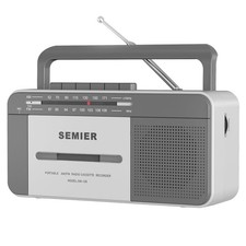 Retro Cassette Player Recorder Boombox with AM/FM Radio Stereo, AC or Battery...