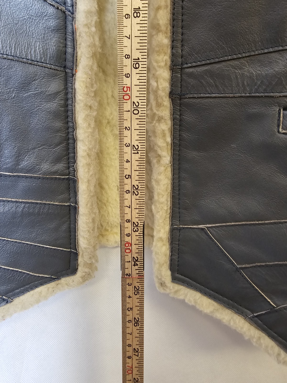 handmade Gray Beige Leather Patchwork Vest Contra… - image 9