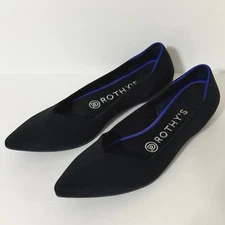 Rothy's The Point Women's Black Knit Slip On Ballet Flats Size US 7