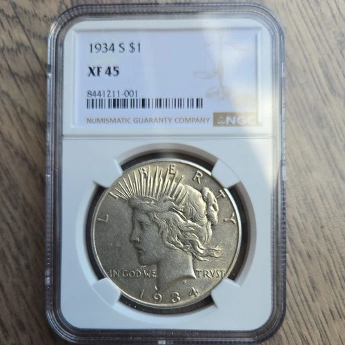 1934-S Peace Dollar, NGC XF45