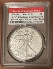 PCGS 2021-(S) MS70 American Silver Eagle First Day T1 Emergency Issue .999 fine