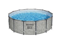Bestway® Steel Pro Max™ Frame Pool Komplett-Set Ø 427 X 122 Cm, Steinwandoptik
