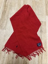 Vintage Ralph Lauren Polo 100 Lambs Wool Scarf Made In Scotland Red