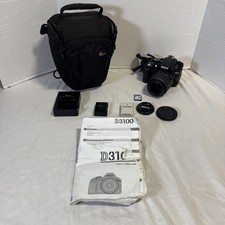 Nikon D3100 DSLR Camera W/ 18-55mm Lens Bundle w/ Battery, Bag 4GB SD Card