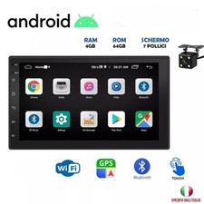 AUTORADIO BLUETOOTH 2 DIN 7 POLLICI ANDROID CON GPS STEREO WIFI 4GB RAM 64GB ROM