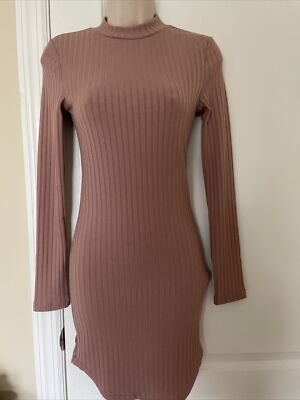 forever 21 ribbed mini dress Forever 21 Dusty Pink Ribbed Bodycon Mini Dress Women’s Size S