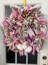 Easter Bunny Tail  Handmade Wreath