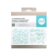 NEW We R Memory Keepers "Wildflower" Letterpress Plates Print / Printmaking Set