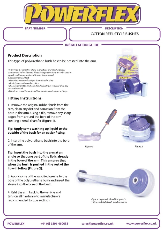 Powerflex Série Noire Bras Avant Douilles Arrière Pour Peugeot 206 PFF50-402BLK - Photo 3/4