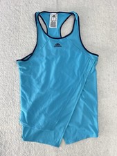 Adidas womens running tank blue sz Med blue jogging active wear sports top