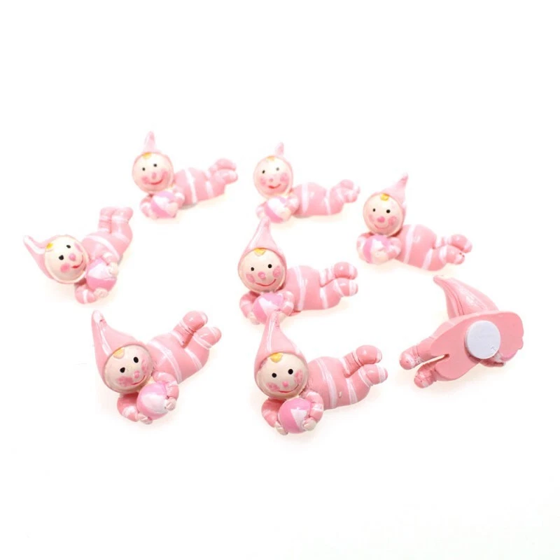 FLORAL-DIREKT 8 x Streudeko Baby Girl Mädchen 3cm mit Klebepunkt Taufe Geburt Tischdeko