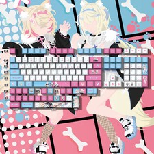 Fuwamoco Hololive Keycaps Set 132 PBT Cherry ...
