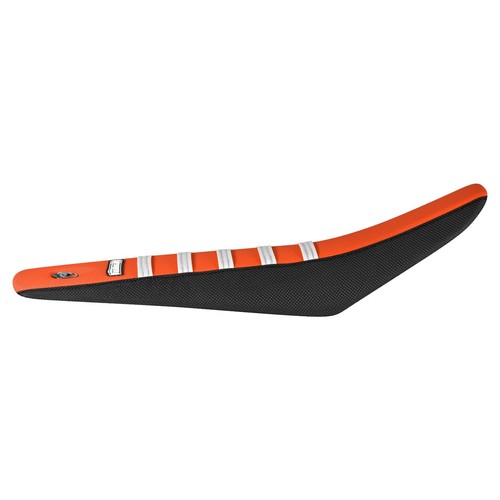 2024-2025 KTM SX 65 Seat Cover By Enjoy Mfg BLACK/ORANGE/WHITE ribs #426 - Picture 2 of 3
