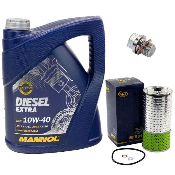 MotoröL ÖLfilter 10W40 5 Liter + ÖLablassschraube FüR Mercedes T1 Bus T1 Kasten-image