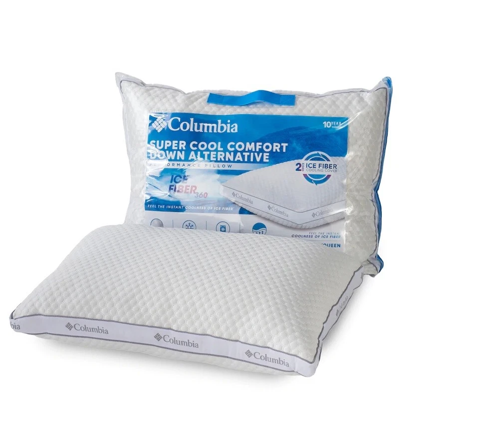 Columbia Super Cool Down Alternative Ice Fiber Pillow Side Sleeper KING