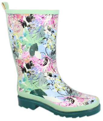 Beck 946 Spring Blumen grün elegante Damen Gummistiefel