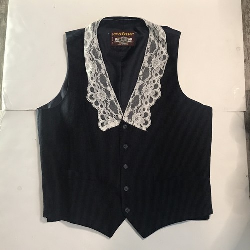 Centaur Black Vest With Lace Size L 1641