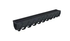 RELN Storm Drain 5 in. x 40 in. Channel Drain Kit, Black Grate 003101