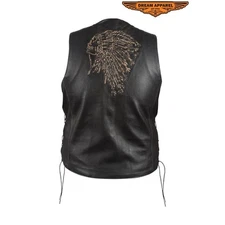 Men's Concealed Carry Native American Retro Brown Leather Vest