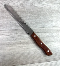 Vintage Maxam Steel Carve & Serve Fork Tip Knife Double Edge Serrated Japan