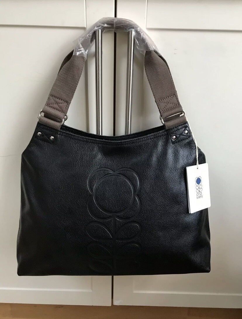 Orla Kiely Flower Stem Embossed Leather Shoulder Bag BNWT